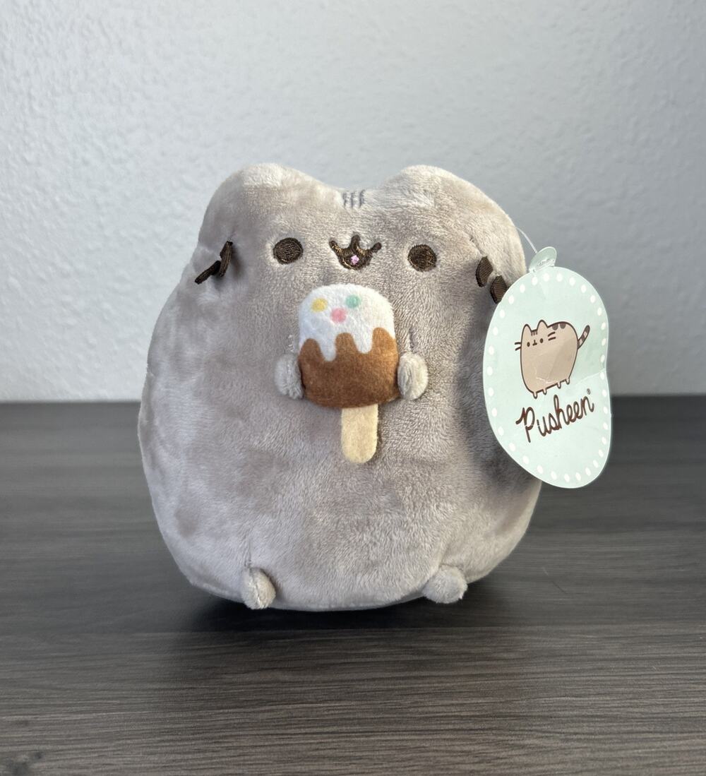 Pusheen Ice Cream New Stuffed Plush Cat Toy 2024 Fiesta Tags 6" Comic Tabby